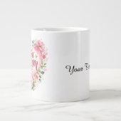 Best Mum Aquarell Blumenherz Design ジャンボコーヒーマグカップ (正面)