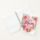 Best Mum Aquarell Blumenherz Design ノートブック (内部)