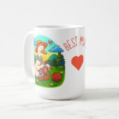 Best Mum Cute Knitting Goose Coffee Mug コーヒーマグカップ (正面左)