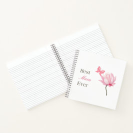 Best Mum Ever, Lotus & Butterfly, Mothers Birthday ノートブック