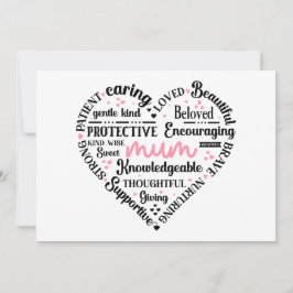 Best Mum Ever: Mother's Day & Birthday Heart Word カード