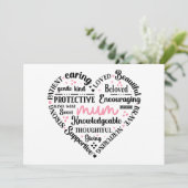 Best Mum Ever: Mother's Day & Birthday Heart Word カード (スタンド正面)