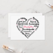 Best Mum Ever: Mother's Day & Birthday Heart Word カード (正面/裏面インサイチュ)