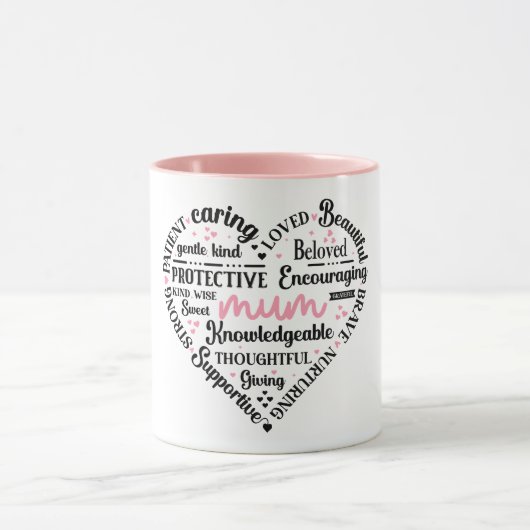 Best Mum Ever: Mother's Day & Birthday Heart Word マグカップ (中央)