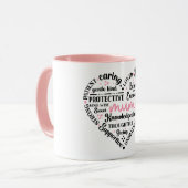 Best Mum Ever: Mother's Day & Birthday Heart Word マグカップ (正面左)