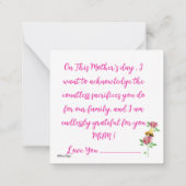 Best Mum Ever Mothers day greetings ノートカード (裏面)