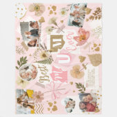 Best Mum Ever Mother's Day Scrapbook Photo Collage フリースブランケット (正面)