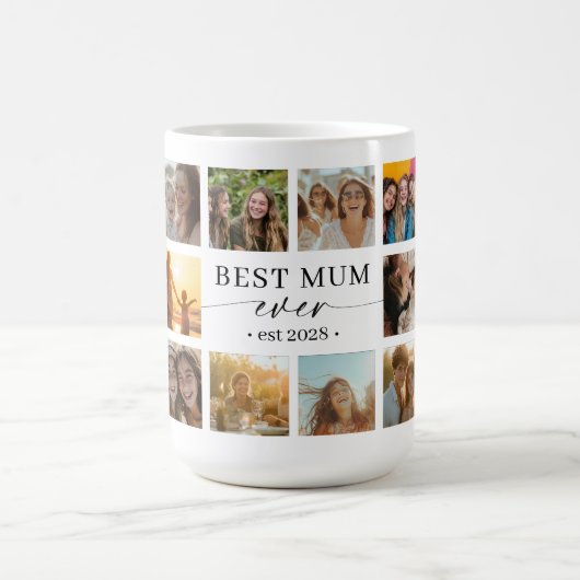 Best Mum Ever Photo Collage Mug Gift コーヒーマグカップ (中央)