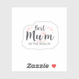 Best Mum in the Realm Queen Medieval Floral シール