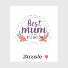 Best Mum in the Realm Queen Medieval Floral シール