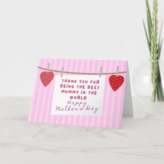 Best Mummy In The World Mother's Day Card サンキューカード (正面)