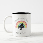 Best Music Teacher Rainbow Custom Thank you Gift コーヒーマグカップ (左)