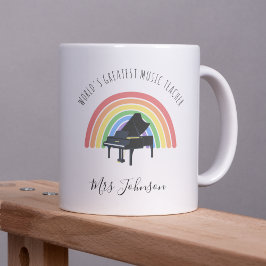 Best Music Teacher Rainbow Custom Thank you Gift コーヒーマグカップ