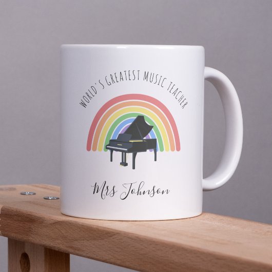 Best Music Teacher Rainbow Custom Thank you Gift コーヒーマグカップ