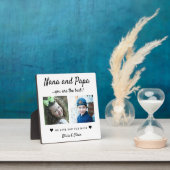 Best Nana And Papa Grandkids 2 Photo Collage White フォトプラーク (インサイチュ)