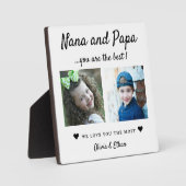 Best Nana And Papa Grandkids 2 Photo Collage White フォトプラーク (正面)