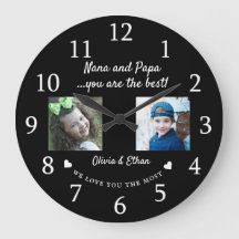 Best Nana And Papa Grandkids Photo Collage Black