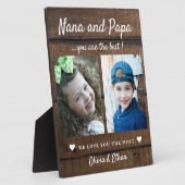 Best Nana & Papa Grandkids Names 2 Photo Dark Wood フォトプラーク (側面)