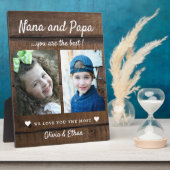 Best Nana & Papa Grandkids Names 2 Photo Dark Wood フォトプラーク (側面)