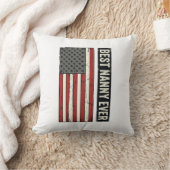 Best Nanny Ever Patriotic Vintage Flag Shirt Desig クッション (ブランケット)