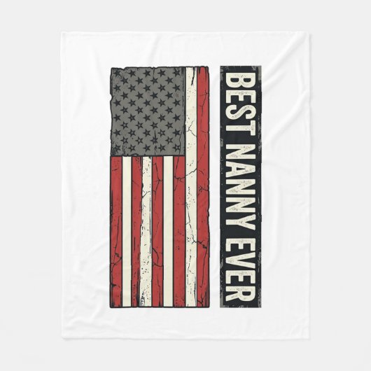 Best Nanny Ever Patriotic Vintage Flag Shirt Desig フリースブランケット (正面)