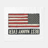 Best Nanny Ever Patriotic Vintage Flag Shirt Desig フリースブランケット (正面(横))