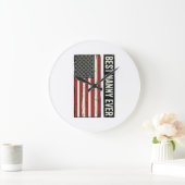 Best Nanny Ever Patriotic Vintage Flag Shirt Desig ラージ壁時計 (ホーム)