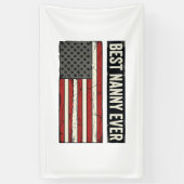 Best Nanny Ever Patriotic Vintage Flag Shirt Desig 横断幕 (縦)