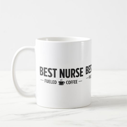 Best Nurse Fueled by Coffee Mug コーヒーマグカップ (左)