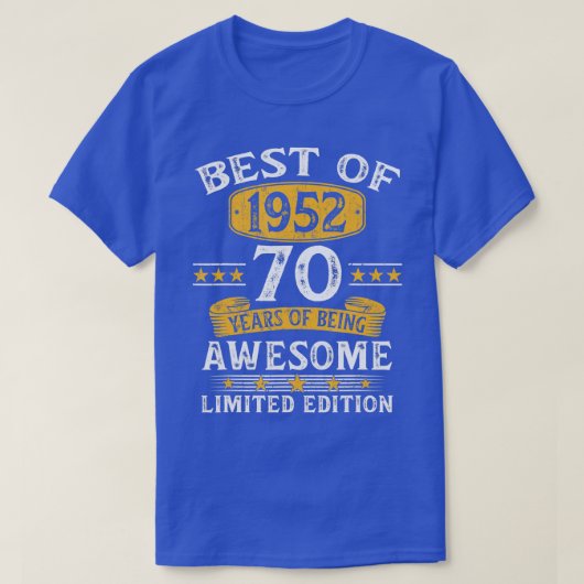 Best Of 1952 70 Years Old Gifts 70th Birthday Gift Tシャツ (デザイン正面)