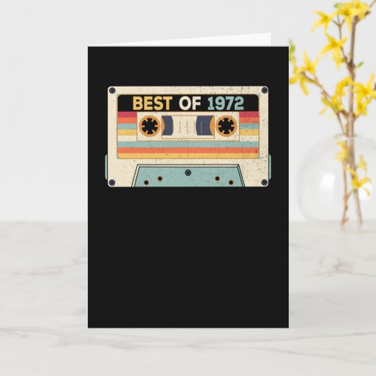 Best Of 1972 Birthday Cassette Tape カード (黄色い花)