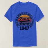 Best Of August 1947 75th Birthday Gift For 75 Year Tシャツ (デザイン正面)