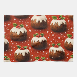 Best of Christmas pudding holiday tea towel キッチンタオル