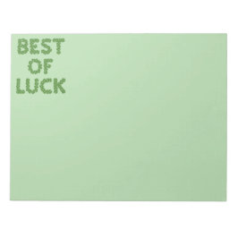 Best of Luck Clovers Greeting ノートパッド