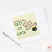 Best of Luck Greeting with Clovers and Rainbow スクエアシール (封筒)