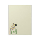 Best of Luck Greeting with Clovers and Rainbow ノートパッド (回転)