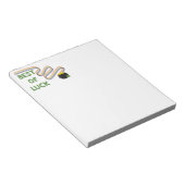 Best of Luck Greeting with Clovers and Rainbow ノートパッド (アングル)