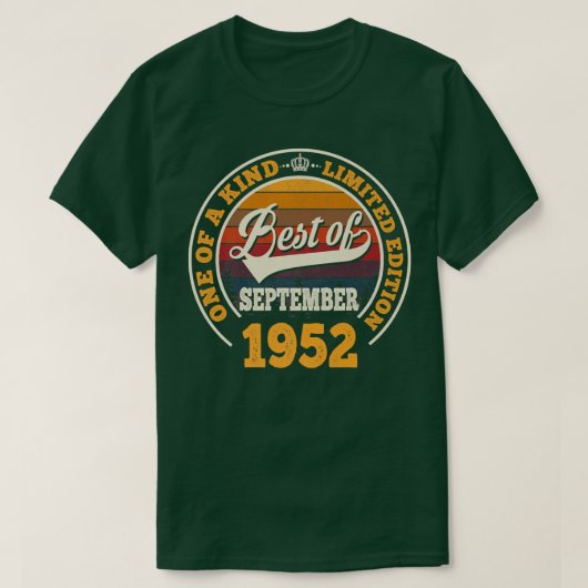 Best Of September 1952 70th Birthday Gift For 70 Y Tシャツ (デザイン正面)