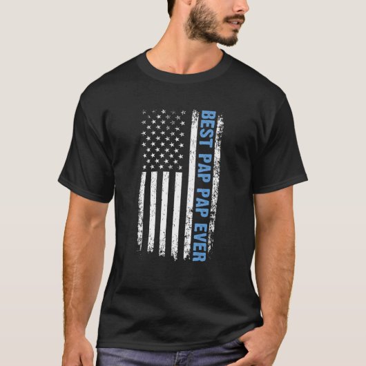 Best Pap Pap Ever 4th Of July American Flag Patrio Tシャツ (正面)