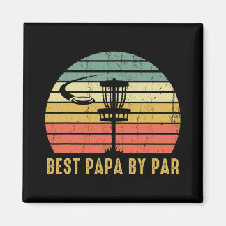 Best Papa By Par Funny Disc Golf Gift For Dad Fath マグネット