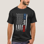 Best Papa Ever American Flag Fathers Day Tシャツ (正面)