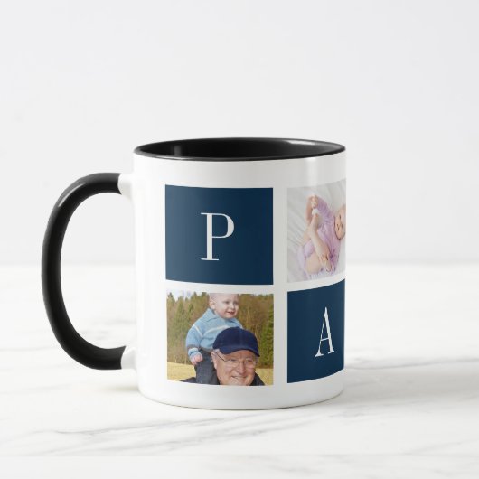 Best Papa Ever – Custom 4-Photo Collage Mug マグカップ (左)