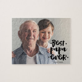 Best Papa Ever Custom Photo Gift From Grandchild ジグソーパズル