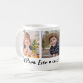 Best Papa Ever Grandchildren 3 Photo Collage   コーヒーマグカップ (正面左)