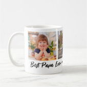 Best Papa Ever Grandchildren 3 Photo Collage   コーヒーマグカップ (左)