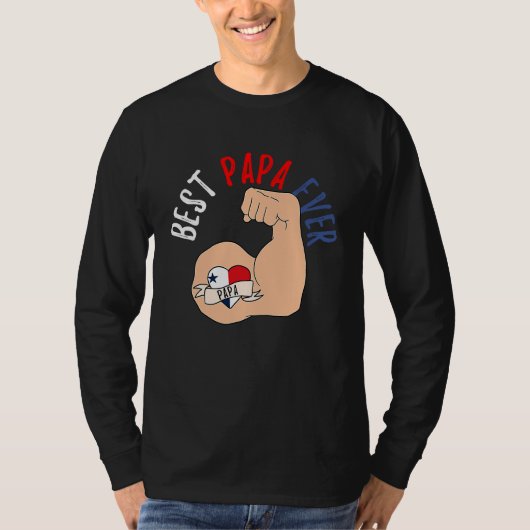 Best Papa Ever Panamanian Dad Fathers Day Tシャツ (正面)