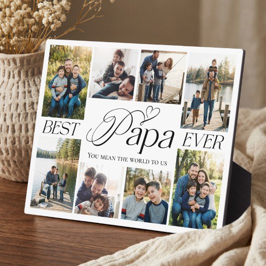 Best Papa Ever Personalized Photo Collage keepsake フォトプラーク
