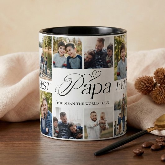 Best Papa Ever Personalized Photo Collage keepsake マグカップ