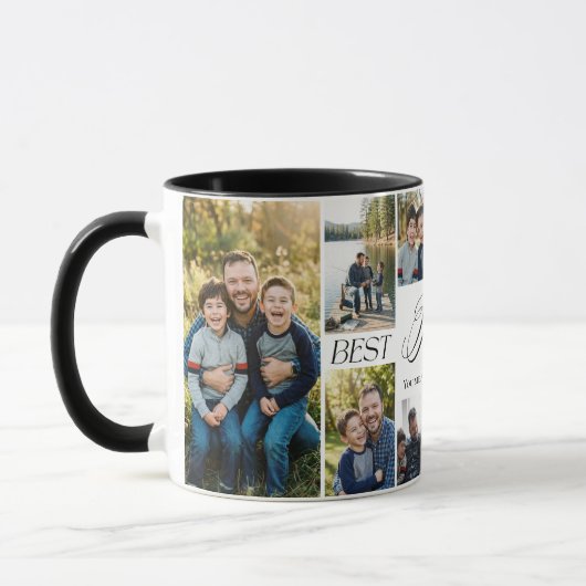 Best Papa Ever Personalized Photo Collage keepsake マグカップ (左)