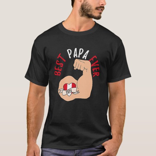 Best Papa Ever Peruvian Fathers Day Tシャツ (正面)